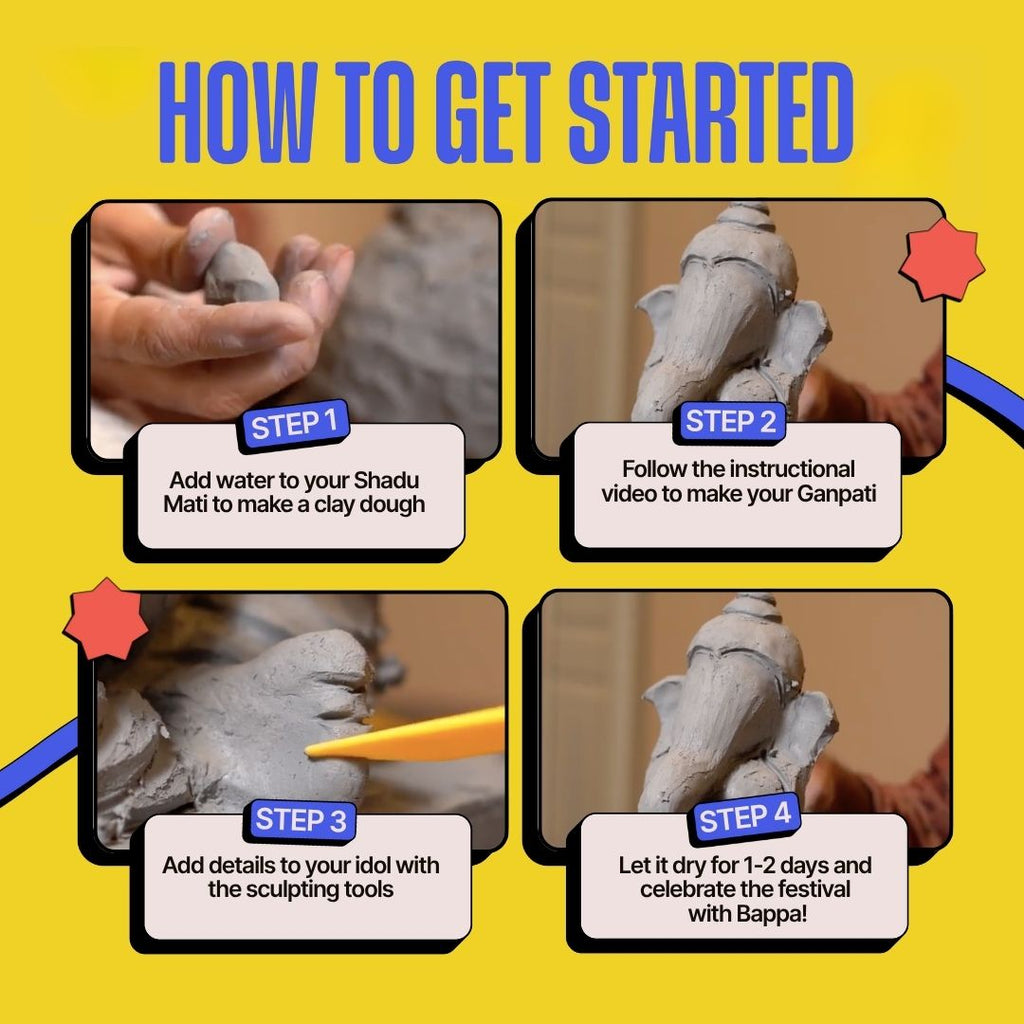 COMBO: DIY Shadu Mati Ganpati Kit + DIY Diya Decoration Kit
